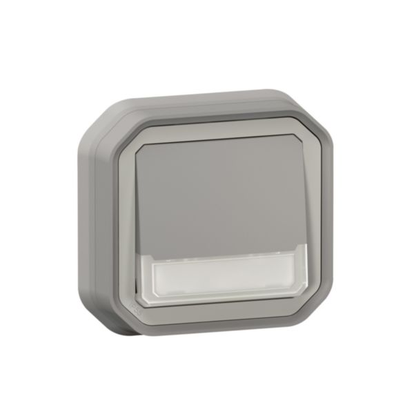 Poussoir inverseur lumineux étanche avec porte-étiquette Plexo livré complet pour montage en encastré avec griffes Gris - Page 5
