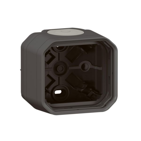 Boitier étanche Plexo 1 poste pour montage en apparent équipé de 2 embouts à membrane souple 1 entrée finition anthracite