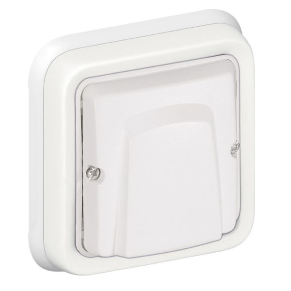 Sortie de câbles + serre-câble Plexo complet IP55 encastré - blanc Artic antimic
