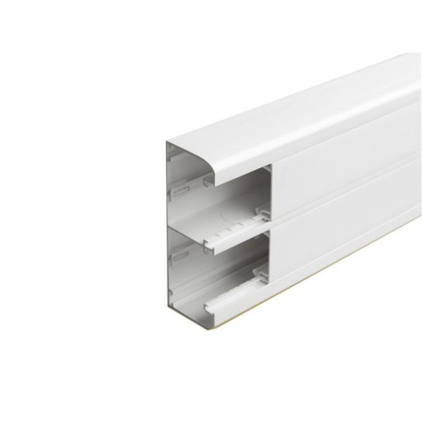 Goulotte / conduit électrique 2 mètres en PVC blanc, différentes tailles