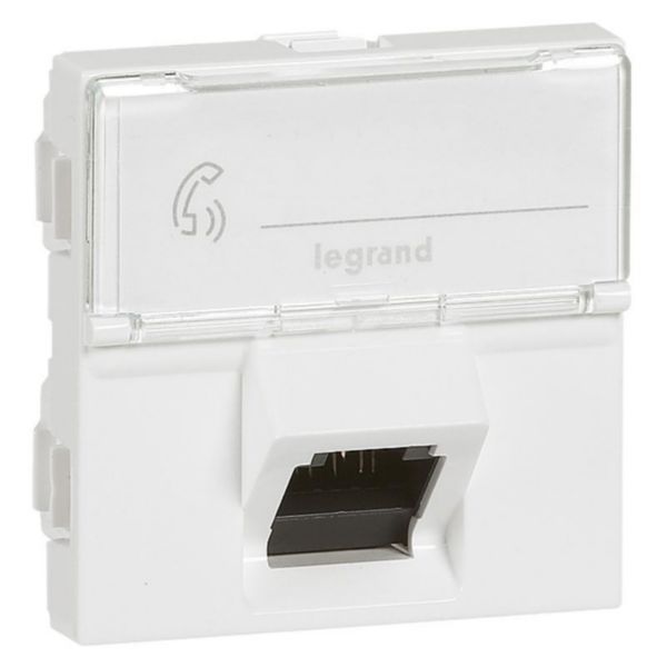 Prise RJ45 catégorie 6 STP inclinées à 45° Mosaic 2 modules - blanc