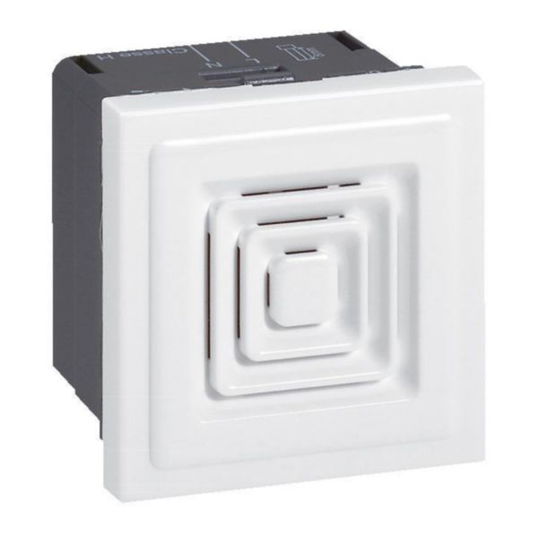 Ronfleur 70dB à 1m Mosaic 2 modules tension 8V~ à 50Hz ou 60Hz et 370mA de consommation - blanc