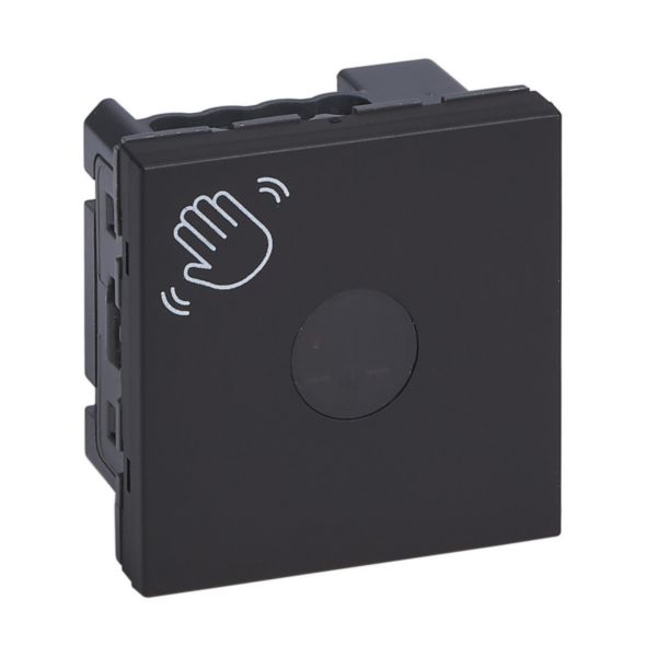 Interrupteur sans contact Mosaic pour commande de porte 2 modules - noir mat