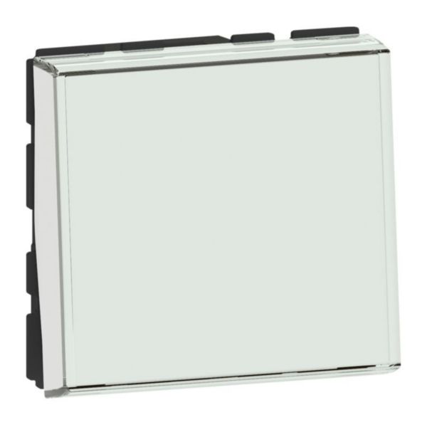 Poussoir ou poussoir inverseur avec porte-étiquette Mosaic Easy-Led 6A 250V~ 2 modules - blanc antimicrobien