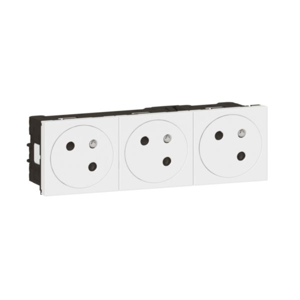 Multiprise murale 3 prises ou triplite verticale blanc LEGRAND, 1378332, Electricité et domotique