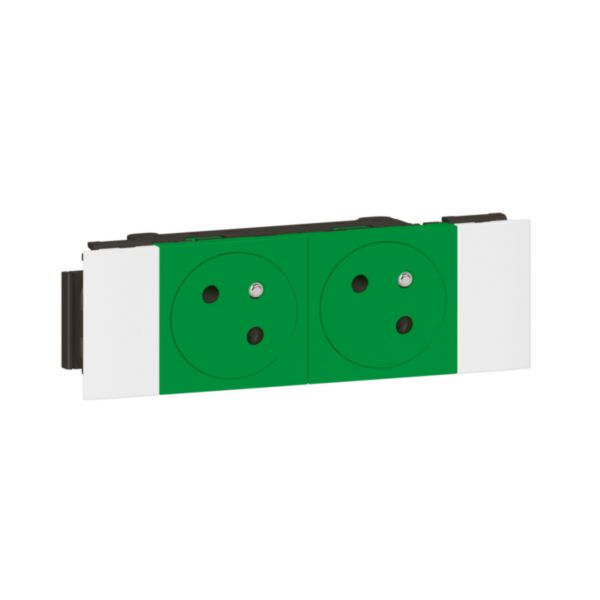 Double prise de courant 2P+T Surface Soluclip pour goulotte Mosaic à clippage direct 4 modules - vert - Page 6