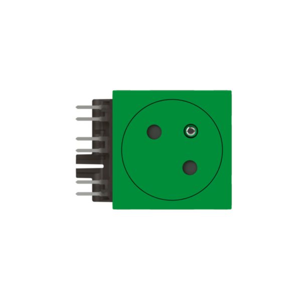 Prise de courant 2P+T Surface Mosaic Link 2 modules avec accessoire de raccordement livré - vert