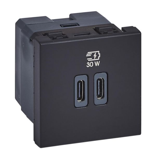Prise double USB Mosaic Type-C + Type-C Power Delivery 3A 30W - Noir - Page 20