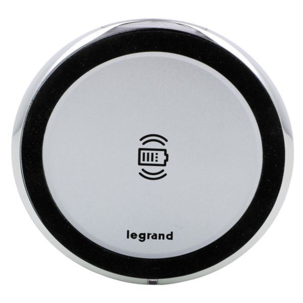 prise sans fils - induction 15W à composer Ø80mm pour mobilier IP44 IK08 - aluminium