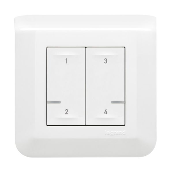 Commande sans fils 4 scénarios pour installation connectée Mosaic with Netatmo - blanc