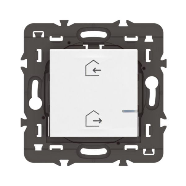 Commande sans fils 2 scénarios Départ/Arrivée pour installation connectée Mosaic with Netatmo - blanc sans plaque