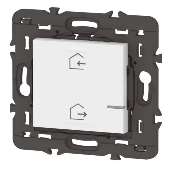 Commande sans fils 2 scénarios Départ/Arrivée pour installation connectée Mosaic with Netatmo - blanc sans plaque