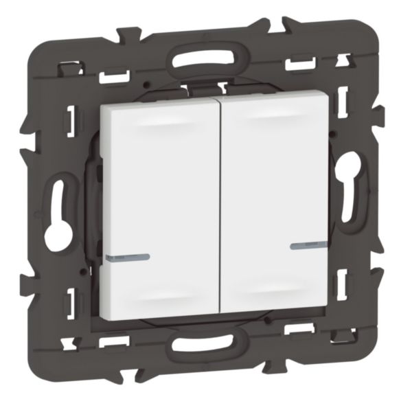 Commande double sans fils Mosaic with Netatmo pour éclairage ou prise connectée ou micromodule - blanc