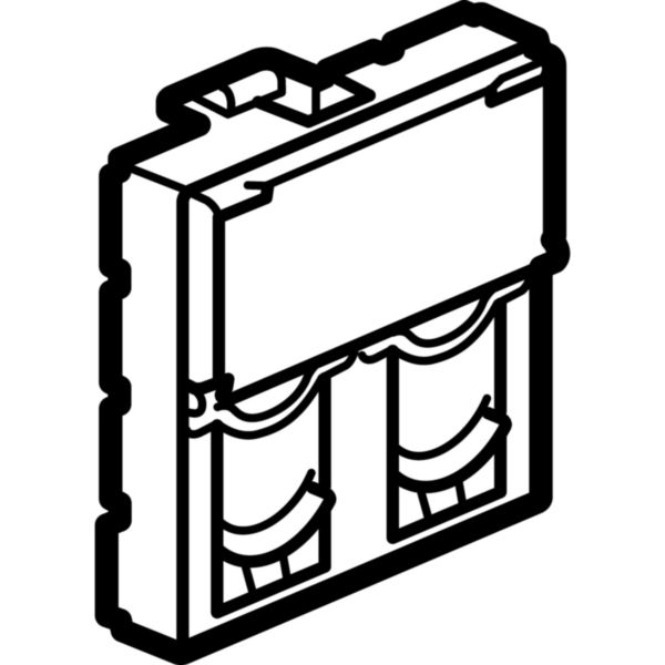 Plastron Mosaic 2 modules avec porte-repère transparent pour 2 connecteurs UTP Systimax - blanc