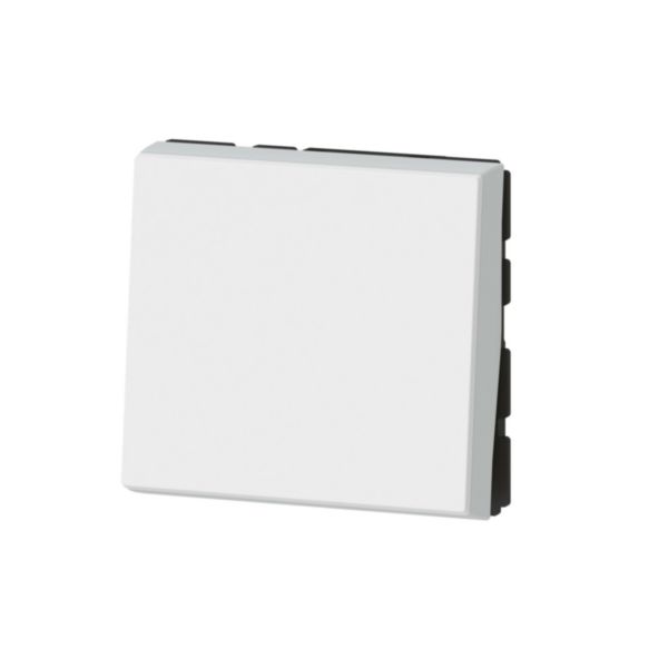 Poussoir ou poussoir inverseur Mosaic Easy-Led 6A 250V~ 2 modules - blanc antimicrobien