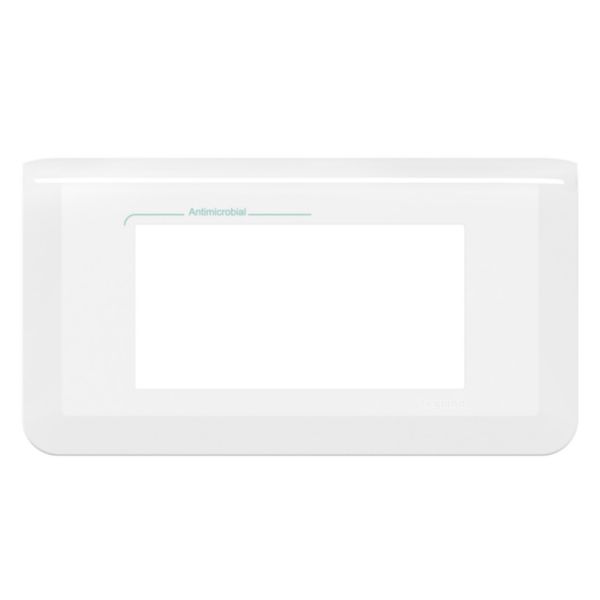 Plaque de finition horizontale Mosaic pour 4 modules blanc antimicrobien