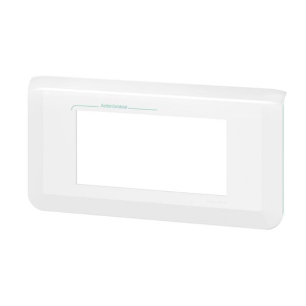 Plaque de finition horizontale Mosaic pour 4 modules blanc antimicrobien