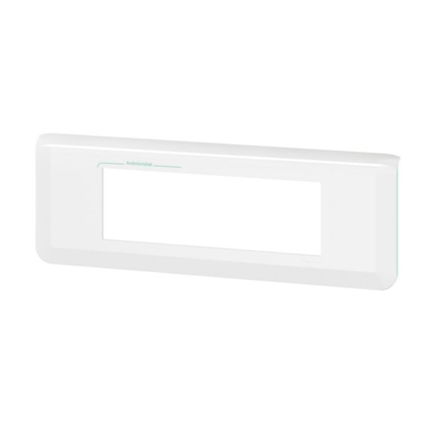 Plaque de finition horizontale Mosaic pour 6 modules blanc antimicrobien