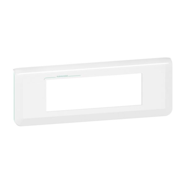 Plaque de finition horizontale Mosaic pour 6 modules blanc antimicrobien