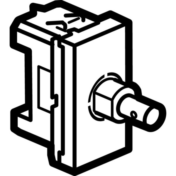 Prise BNC 75 femelle 1 module pour liaison vidéo composite de tout périphérique - blanc