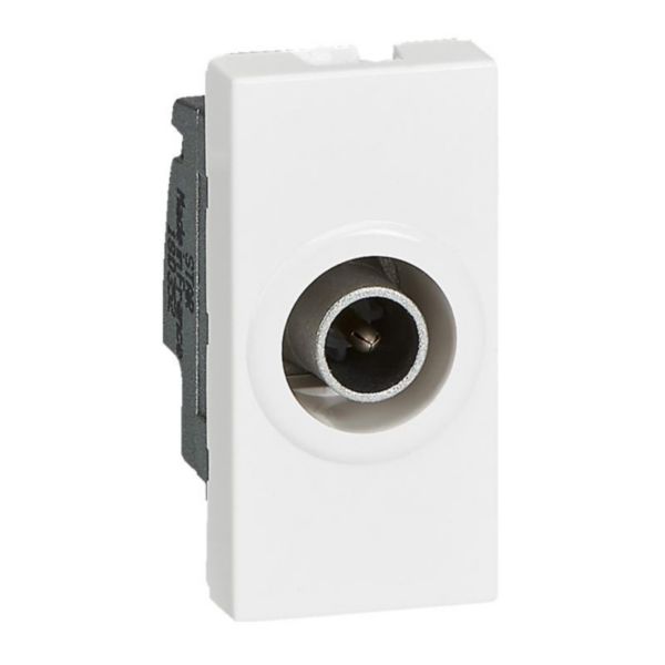 Prise télévision Ø9,52mm mâle Mosaic 1 module - blanc