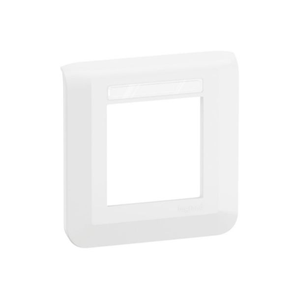 Plaque de finition Mosaic porte-étiquette 2 modules - Blanc