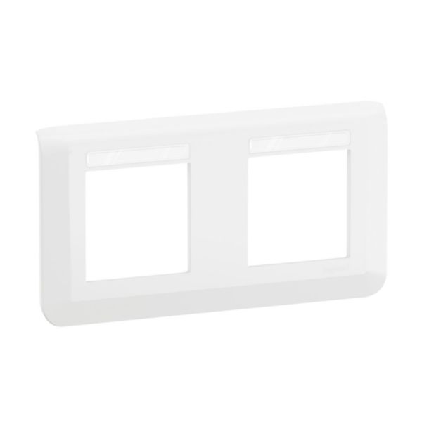 Plaque de finition horizontale Mosaic porte-étiquette 2x2 modules - Blanc