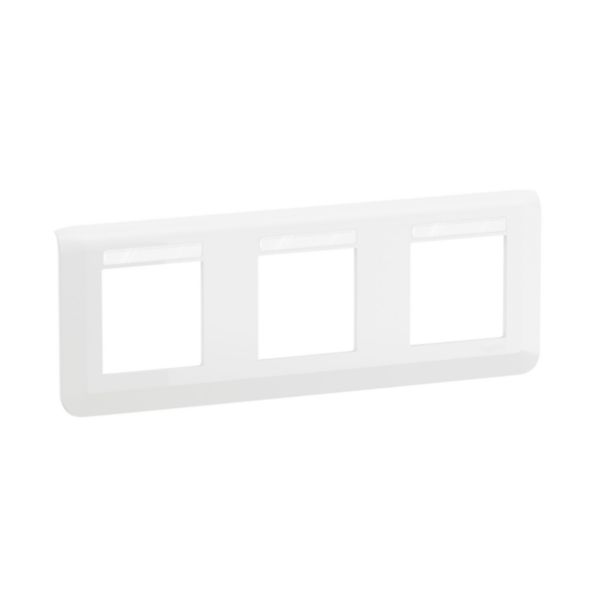 Plaque de finition horizontale Mosaic porte-étiquette 3x2 modules - Blanc