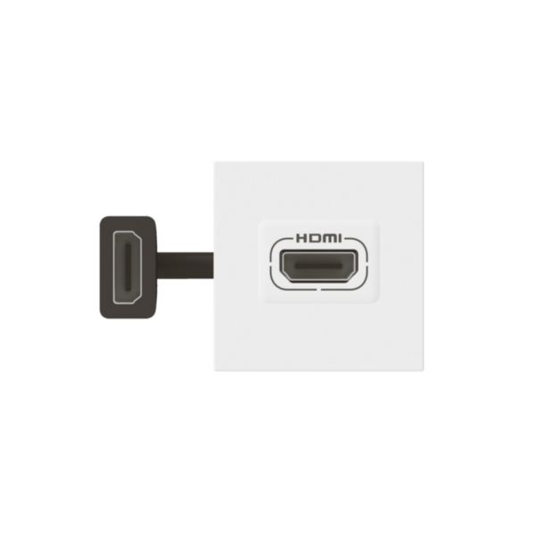 Prise HDMI Type-A version 2.0 préconnectorisée Mosaic 2 modules - blanc