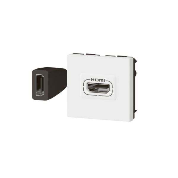 Plaque murale HDMI à deux ports avec extension HDMI flexible intégrée de 4  pouces - PrimeCables®