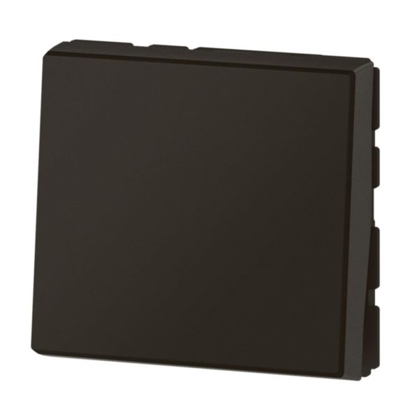 Interrupteur ou va-et-vient 10AX 250V~ Mosaic Easy-Led 2 modules - noir mat