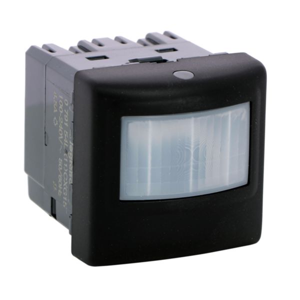 Détecteur de mouvements 3 fils 2000W Mosaic pour toutes lampes - 2 modules - noir mat