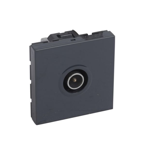 Prise télévision Ø9,52mm mâle Mosaic 2 modules - anthracite