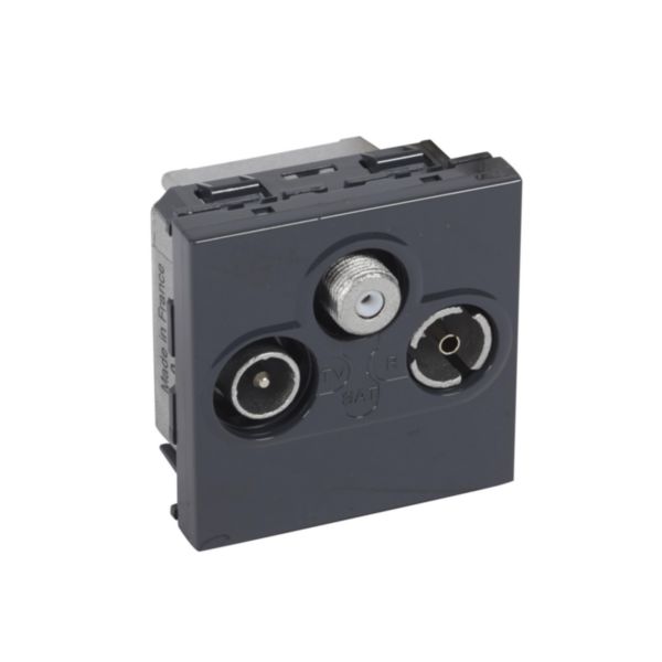 Prise TV-R-SAT Mosaic 2 modules - anthracite