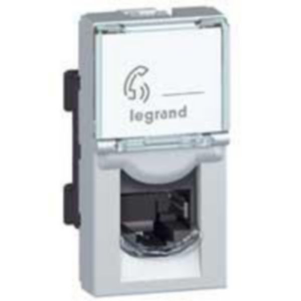 Prise RJ45 catégorie 5e FTP Mosaic 1 module - alu