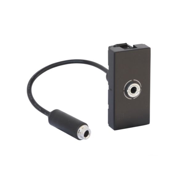 Prise Audio Jack 3.5mm Femelle Legrand Mosaic - Pré-câblée, 1 Module, Blanc - Pour Installation Encastrée