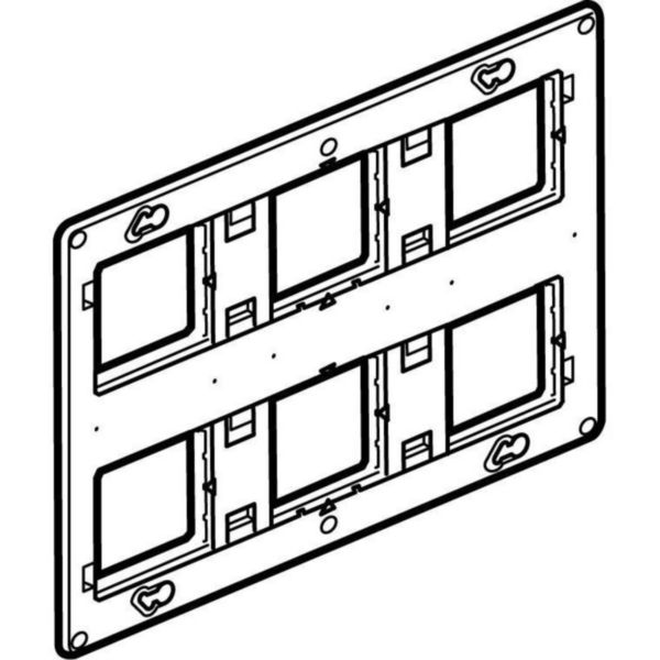 Support à vis pour Mosaic , Céliane ou Soliroc pour 2x3 postes ou 2x6 à 8 modules