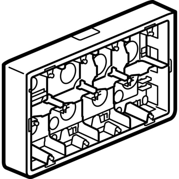 Cadre saillie profondeur 46mm Mosaic pour 2x10 modules et support référence 080268