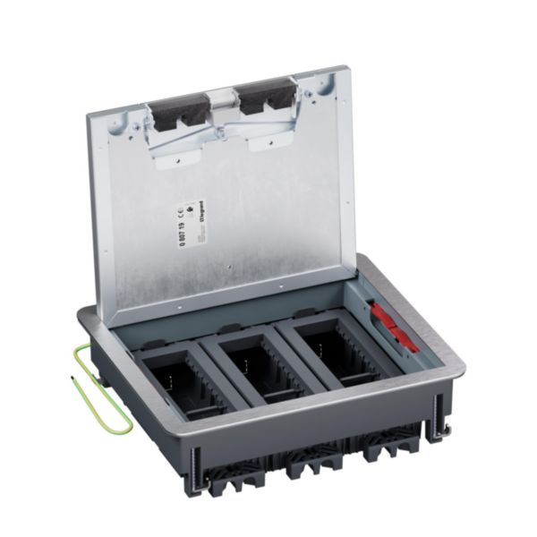 Boîte de sol Mosaic 18 modules horizontaux avec couvercle métal, résistance 5000N - hauteur réglable min. 80mm