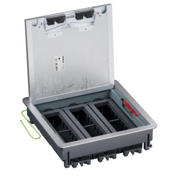 Boîte de sol Mosaic 24 modules horizontaux couvercle métal - hauteur réglable 80mm, résistance 5000N