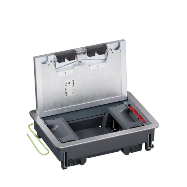 Boîte de sol Mosaic 8 modules verticaux avec couvercle métal, résistance 5000N