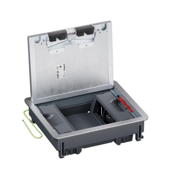 Boîte de sol Mosaic 12 modules verticaux pour plancher technique avec couvercle métal