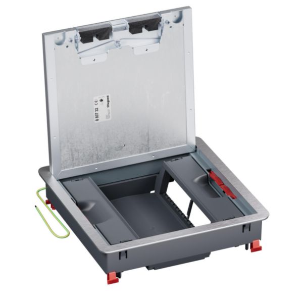 Boîte de sol Mosaic 16 modules pour sol béton avec couvercle métal, résistance 5000N