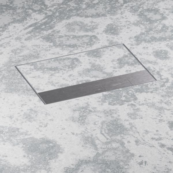 Boîte de sol affleurante métal Mosaic 12 modules horizontaux avec couvercle amovible