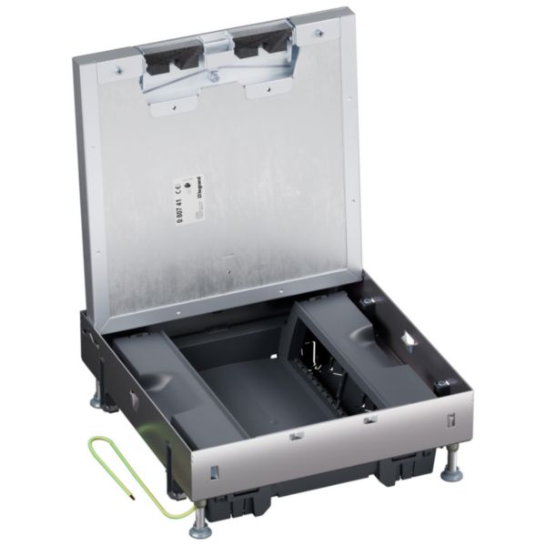 Boîte de sol affleurante Mosaic 16 modules verticaux avec couvercle amovible, charge 5000N