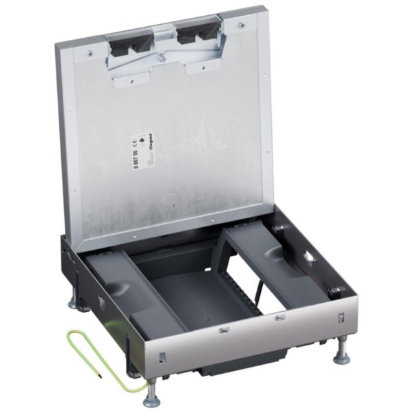 Boîte de sol affleurante Mosaic 16 modules pour sol béton avec couvercle amovible, résistance 5000N