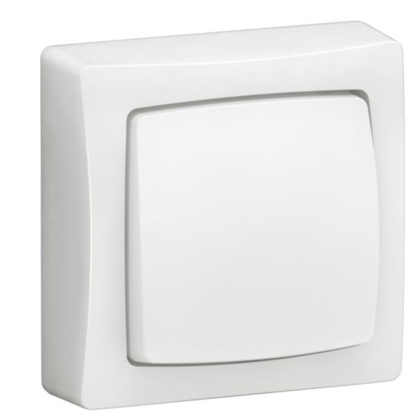 Poussoir simple touche Appareillage Saillie complet - Blanc