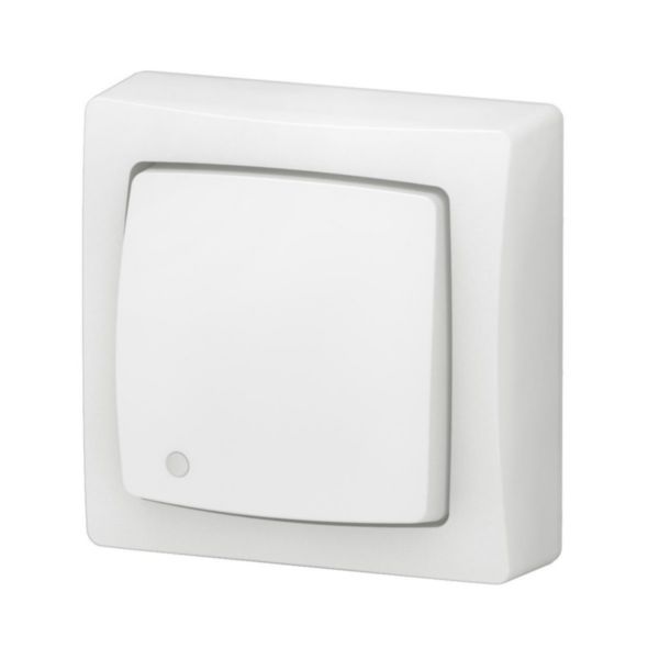 Transformeur simple 3 en 1 : interrupteur, va-et-vient ou poussoir lumineux Appareillage Saillie complet blanc - bornes automatiques