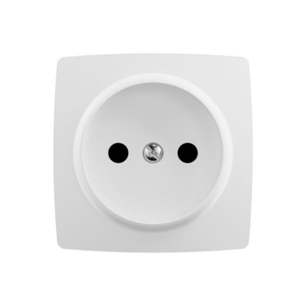 Prise de courant sans terre 16A 250V avec éclips de protection - Appareillage Saillie - bornes auto - Composable - Blanc