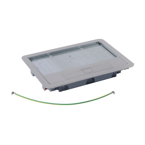 Couvercle métal revêtement inox pour boîte de sol version standard 8 modules ou 12 modules